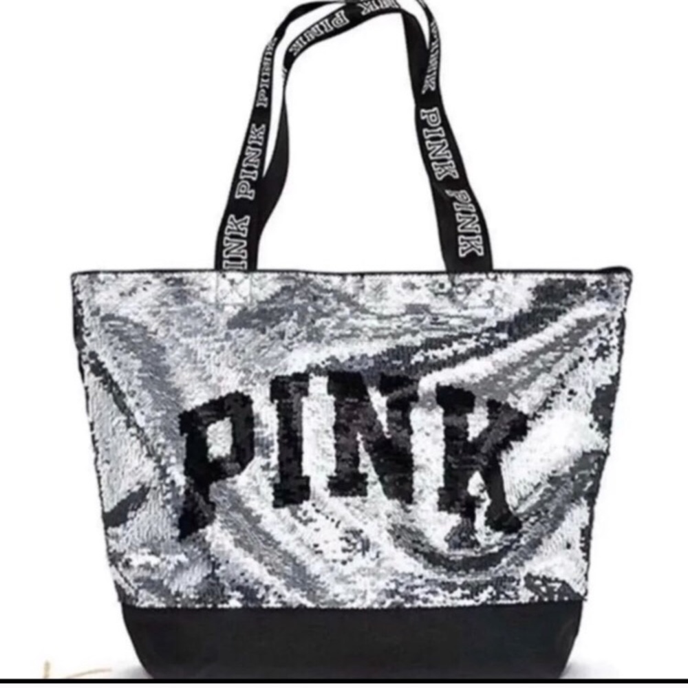 PINK VS/ Silver sequins limited edition tote